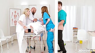 Kinky Nurse Gets A Glory Hole Arse Screw